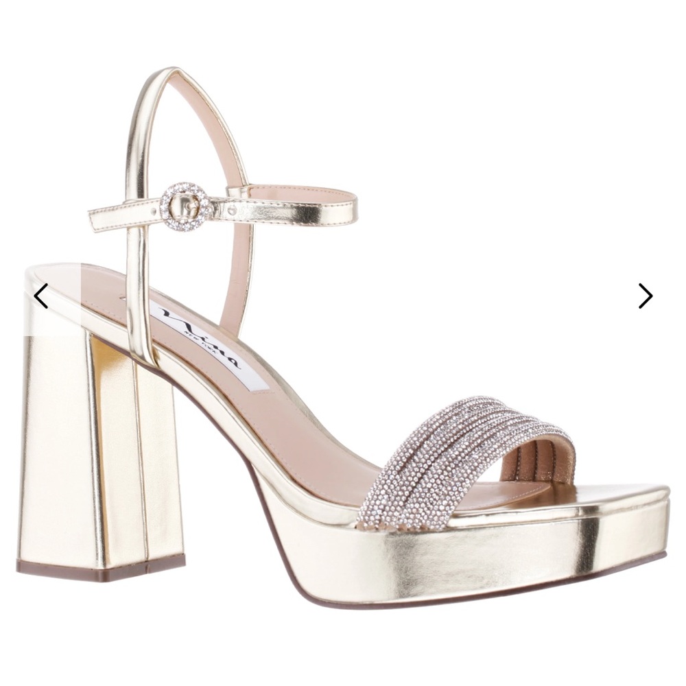 Nina Brand Crystal Block Heel Sandal